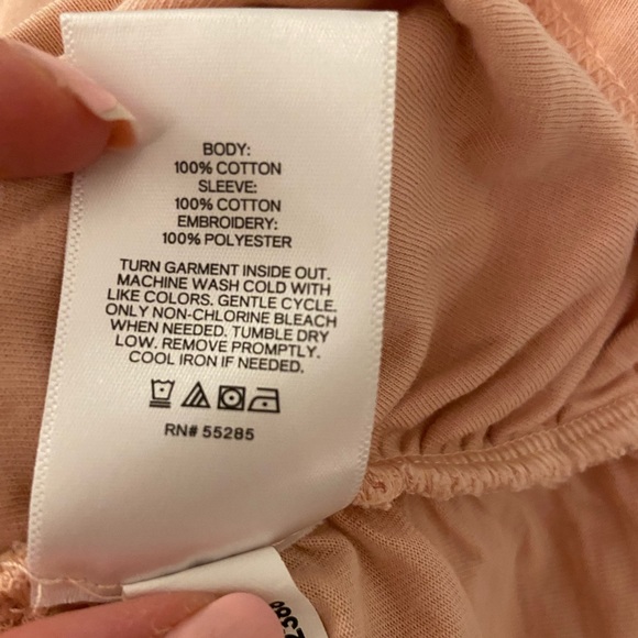 Express Square Neck Eyelet Sleeve Tie Back Tee✨ - Picture 15 of 15